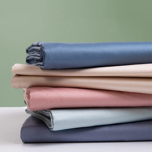 100 count long staple cotton sheet single piece wholesale cotton solid color 1.5 single double pure cotton quilt pillowcase three piece set
