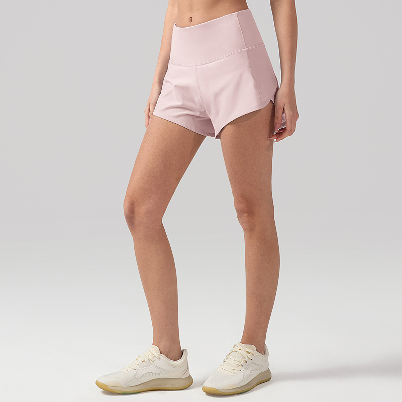 Shorts deportivos refrescantes para mujer, pantalones de yoga Lulu antiexposición, shorts de fitness transpirables de secado rápido con bolsillos, shorts para correr de 2.5 pulgadas