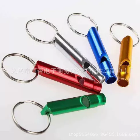 Aluminum alloy color small whistle fire field survival whistle small key chain advertising creative logo small gift