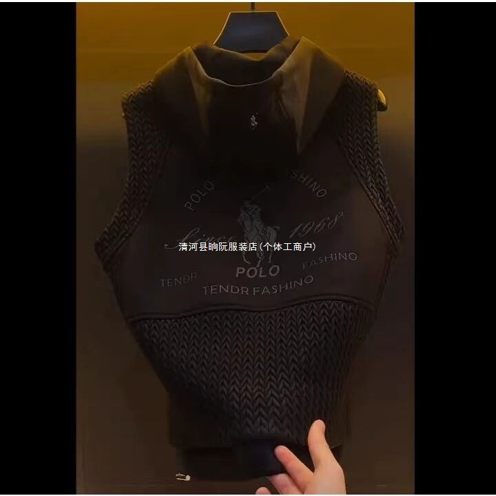 欧货轻奢2025早秋男士时尚休闲款四季麦穗百搭连帽坎肩马甲外套|undefined
