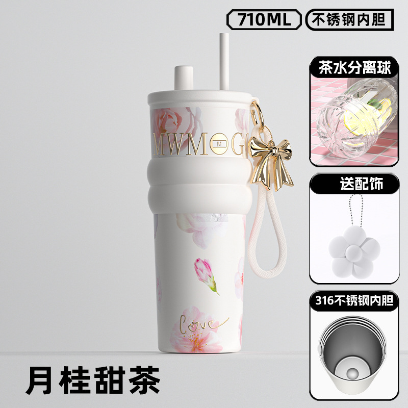 新しい高品質の大容量アイス魔法断熱カップストロー付き女の子の誕生日ギフトギフトボックス車のポータブルウォーターカップ|undefined