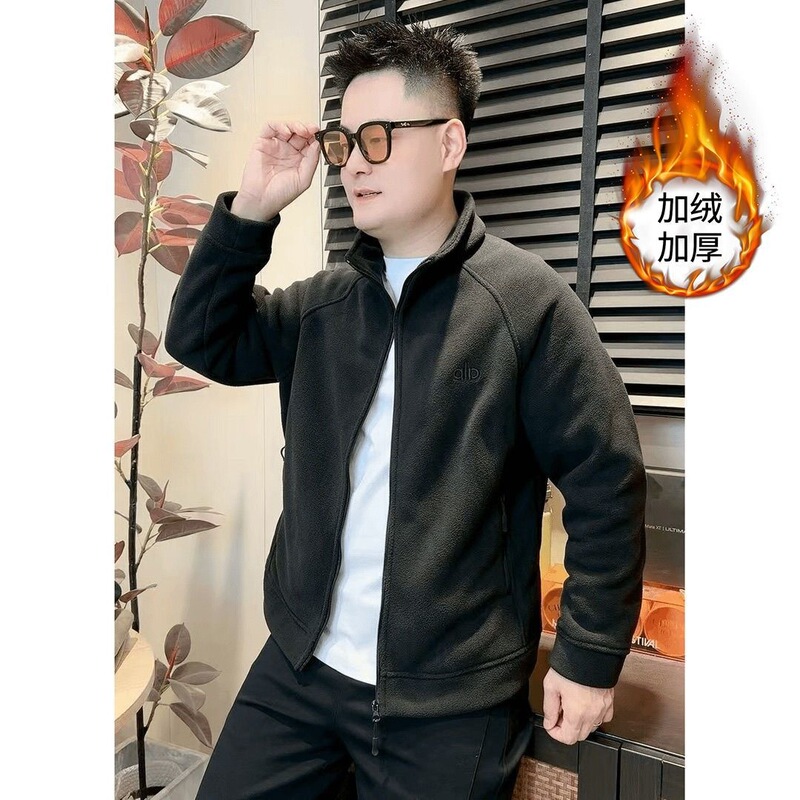 Men's double-sided fleece jacket, fashionable and sporty for fall and winter, thickened cardigan sweatshirt, simple and casual stand-up collar jacket, in stock Men's double-sided fleece jacket, fashionable and sporty for fall and winter, thickened cardigan sweatshirt, simple and casual stand-up collar jacket, in stock