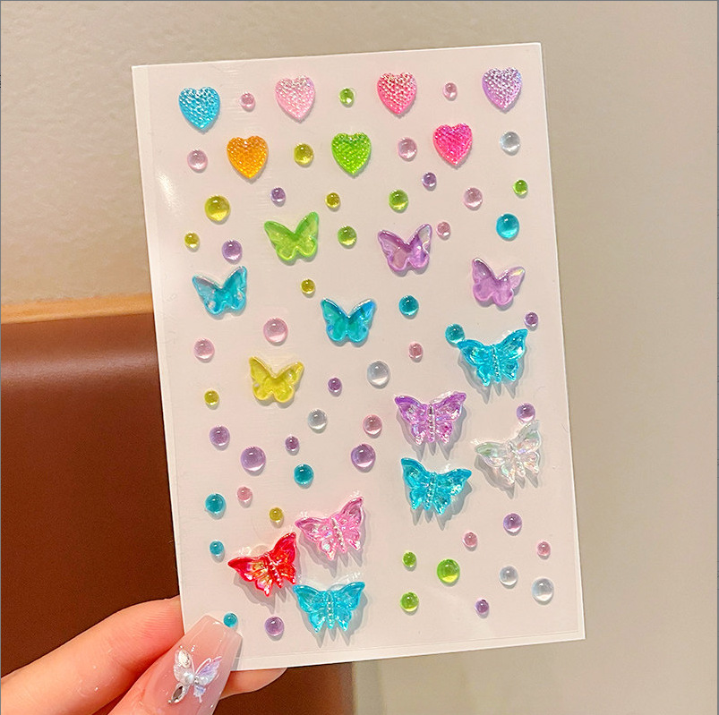 Colorful butterfly heart diamond