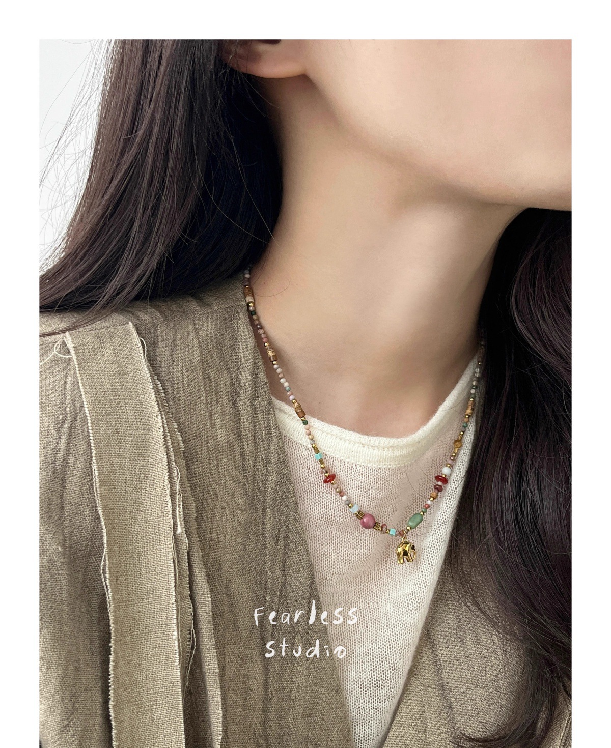 13g Weight Lobster Trigger Clasp Closure Clasp Closure Type Titanium Steel Pendant Material Pendant Necklace Classification Natural Stone, Titanium Steel Chain Material Beaded Chain Chain Type 1 Piece Quantity Casual, Daily Occasion natural stone, Titanium Steel Material Elephant Pattern All Seasons Season Women's Gender Plating Design Classic Style Style Classic Style Elephant Natural Stone Titanium Steel Beaded Chain Pendant Necklace In Bulk 5