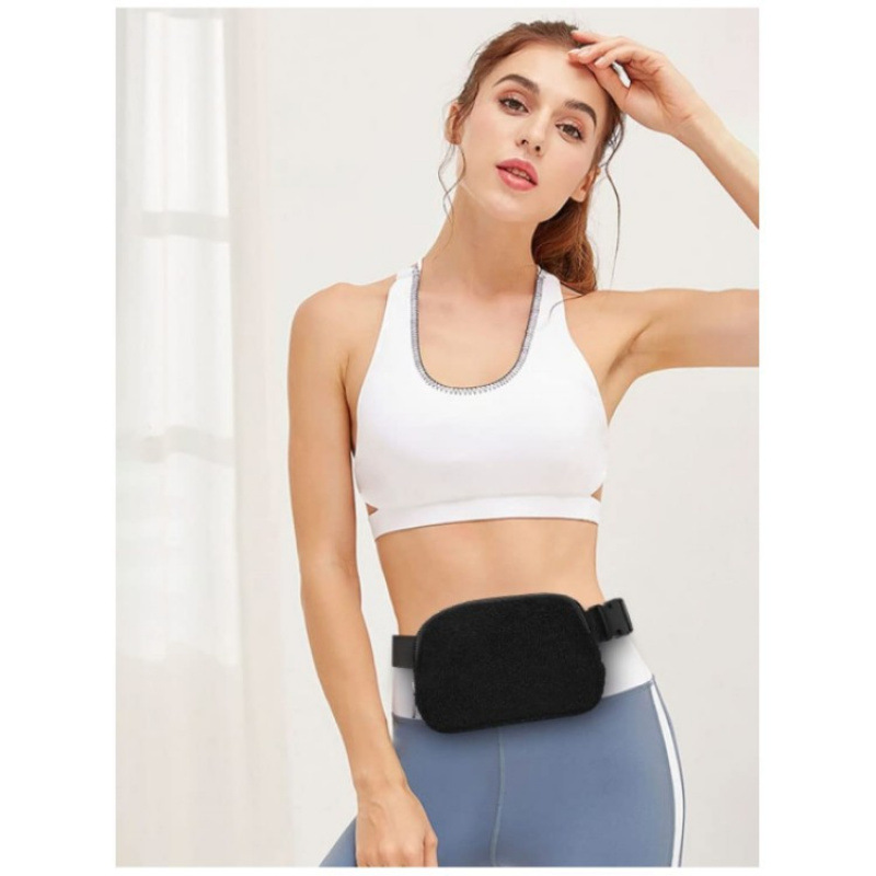 Inventario nuevo estilo de moda Lulu bolsas de pelúcia de cintura deportivas mini bolsas de cintura pequeñas bolsas de gimnasio para hombres y mujeres