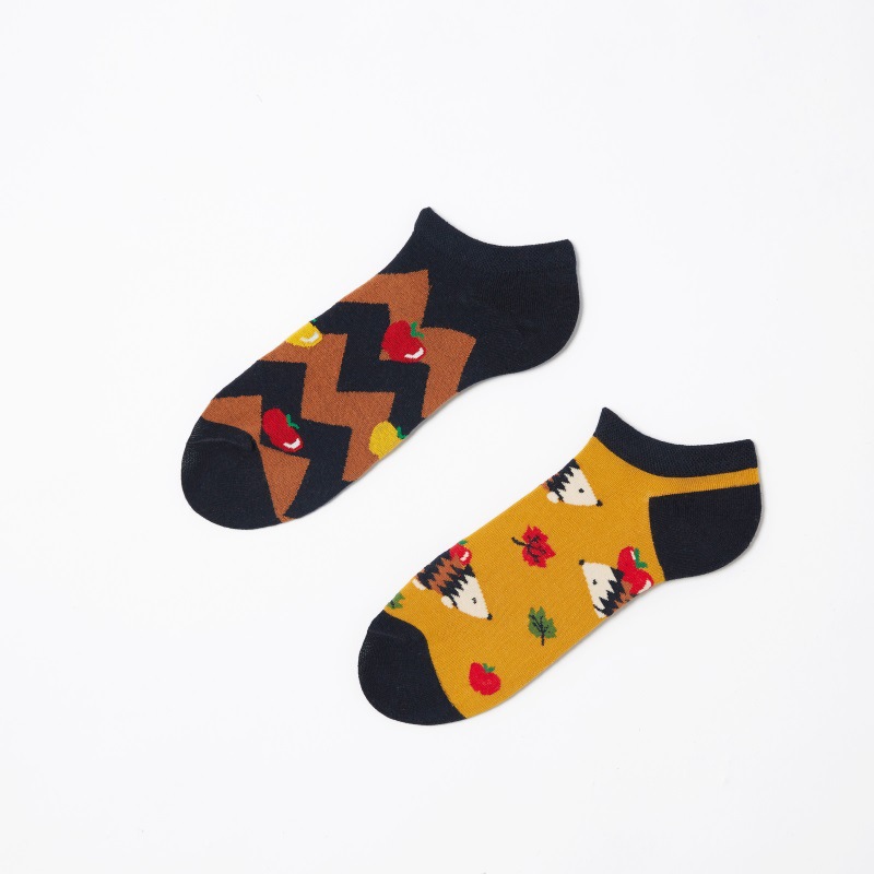 Primavera y verano nuevo AB asimétrico barco Calcetines hombres y mujeres pareja moda creativa marca de moda barco calcetines de alta calidad elástica anti-off calcetines de moda