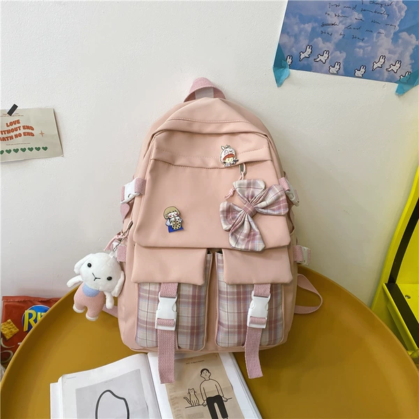 328 style two pink+pink pants rabbit+badge