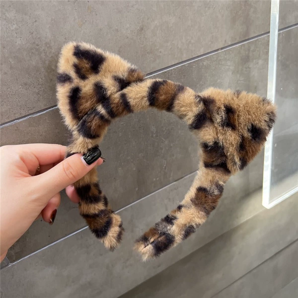 Leopard print cat ear headband FG39-05