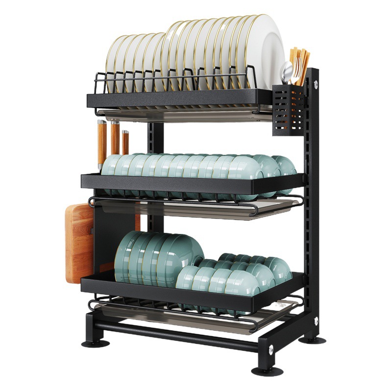 Escurridor de platos de cocina, estante de almacenamiento para platos y cuencos, escurridor de cuencos y palillos, estante de pared para escurrir y almacenar cuencos