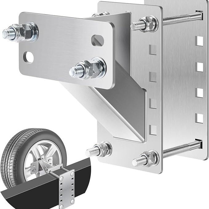 Stainless Steel Car Spare Tire Bracket Wheel-Carrier Trailer Spare Tire Rack Trailer Accessories Without Lock