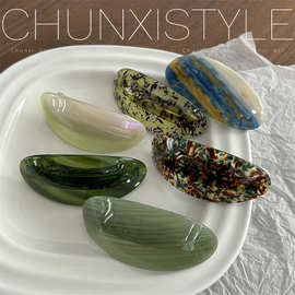 原创发卡子半扎发夹女醋酸ins发饰后脑勺一字夹头饰弹簧夹顶夹子