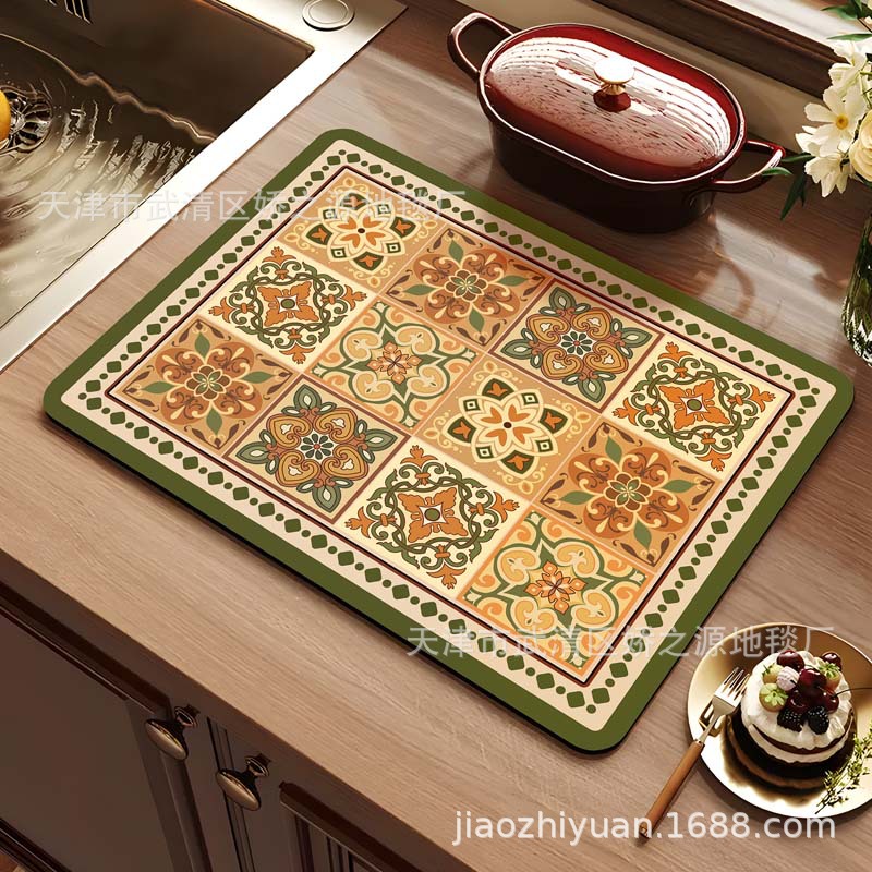 Almohadilla de drenaje transfronteriza, lodo de diatomeas, fácil de cuidar, almohadilla absorbente, encimera de escritorio de cocina, almohadilla de aislamiento antiescaldado, suministro directo de fábrica