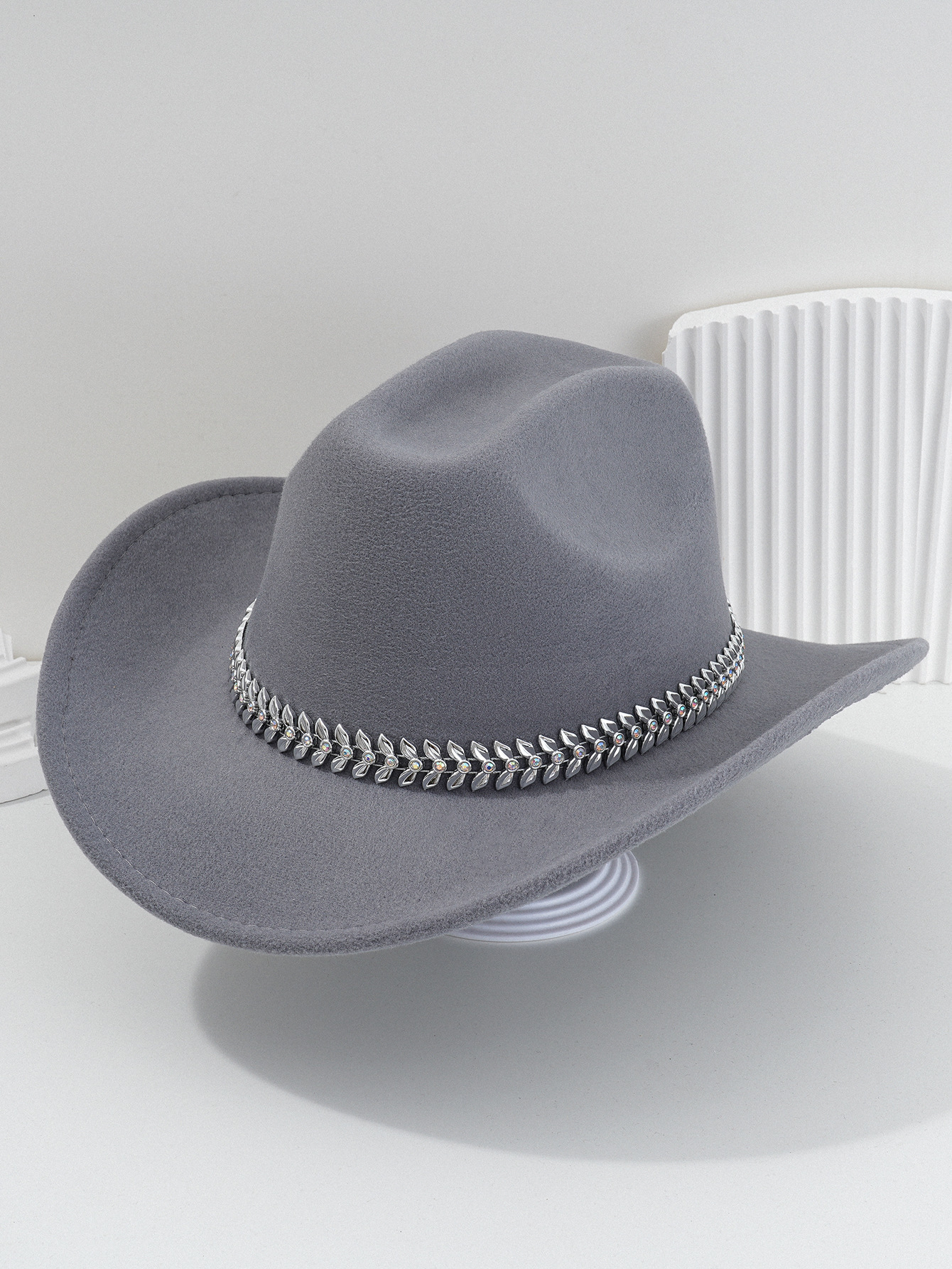 Panama cowboyhatt med 3d-löv rhinestone bälte för fest_voghion.com