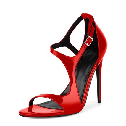 European and American Foreign Trade Cross-Border Summer Open-Toe Sexy Stiletto Sandals with Buckle Patent Leather Large Size Runway Women's Fashion Shoes
