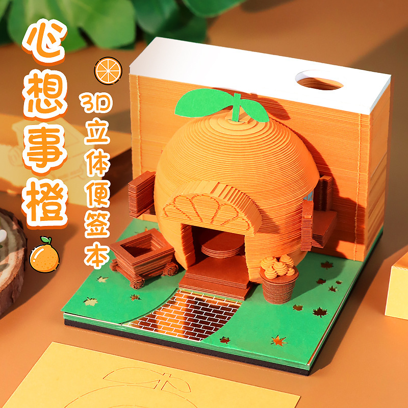 外国貿易売れ筋クリエイティブギフトツリーハウス紙彫刻デスクトップ装飾品文化的および創造的な記念製品 3D 立体ノートブックカスタマイズ|undefined