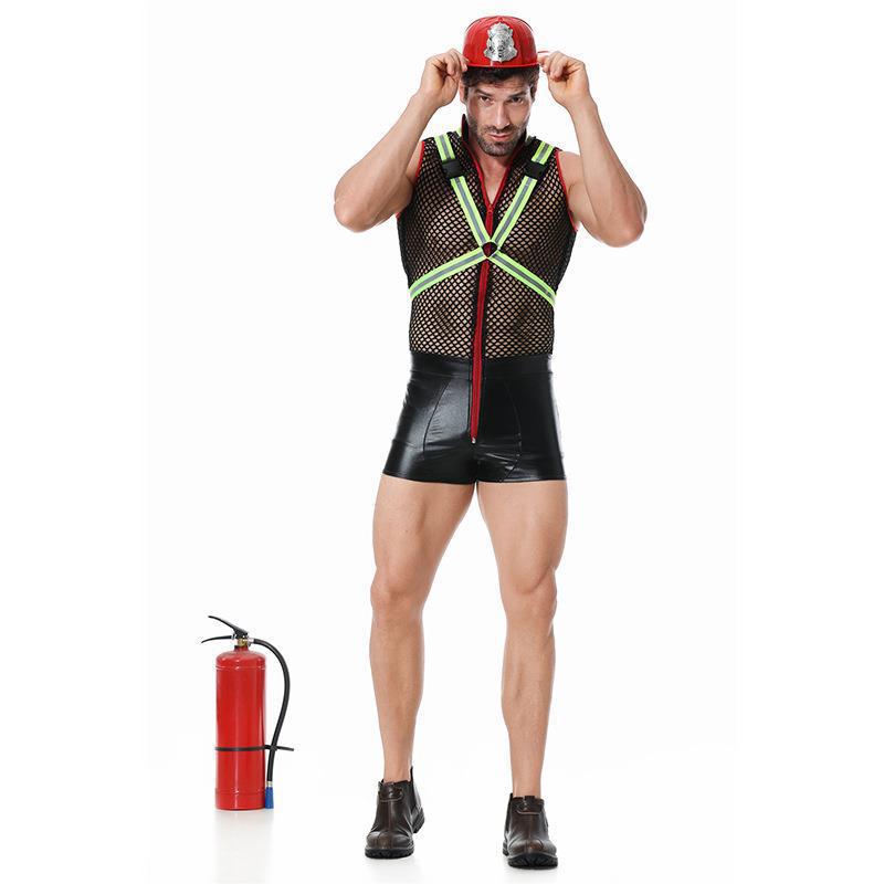 82305-out of stock [hat + jumpsuit + fluorescent suspenders]