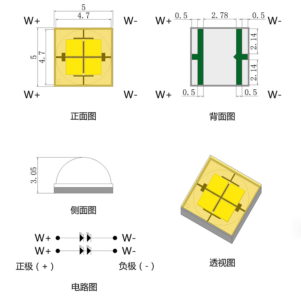 5050մɰ׹led鵹װоƬ55milcreexhp50