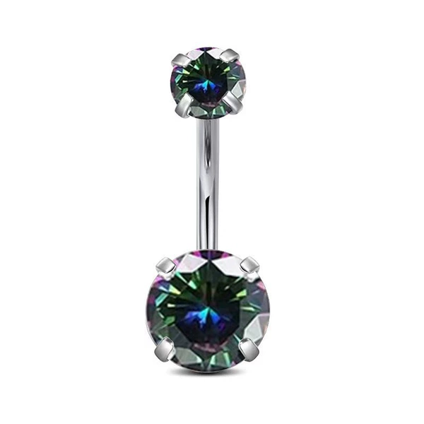 Titanium Alloy Four-Prong Navel Nail-Colorful