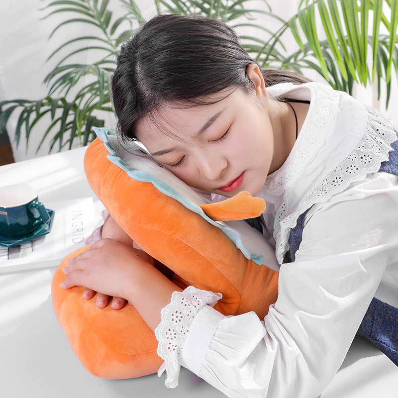卡通雙面午睡枕 夏天教室午睡神器辦公室可愛表情冰絲透氣午睡枕