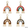 Woven rainbow brand keychain handmade with tassels, knitted bag decoration, accessory, European style