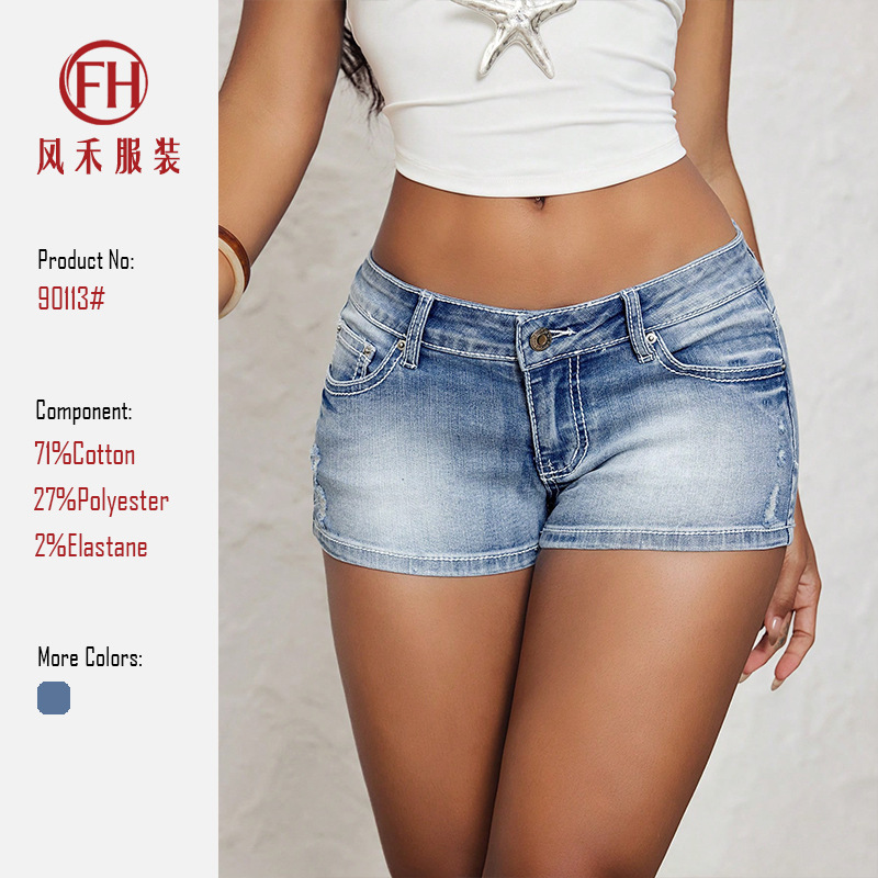 European and American Cross-Border 2026 Amazon Ebay Summer Hot-Selling Low-Waist Retro Versatile Denim Shorts for Women Shorts
