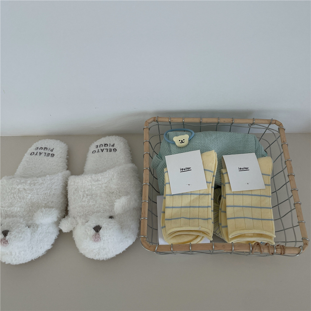 Femmes Style Japonais Bande Coton Crew Socks Une Paire display picture 32