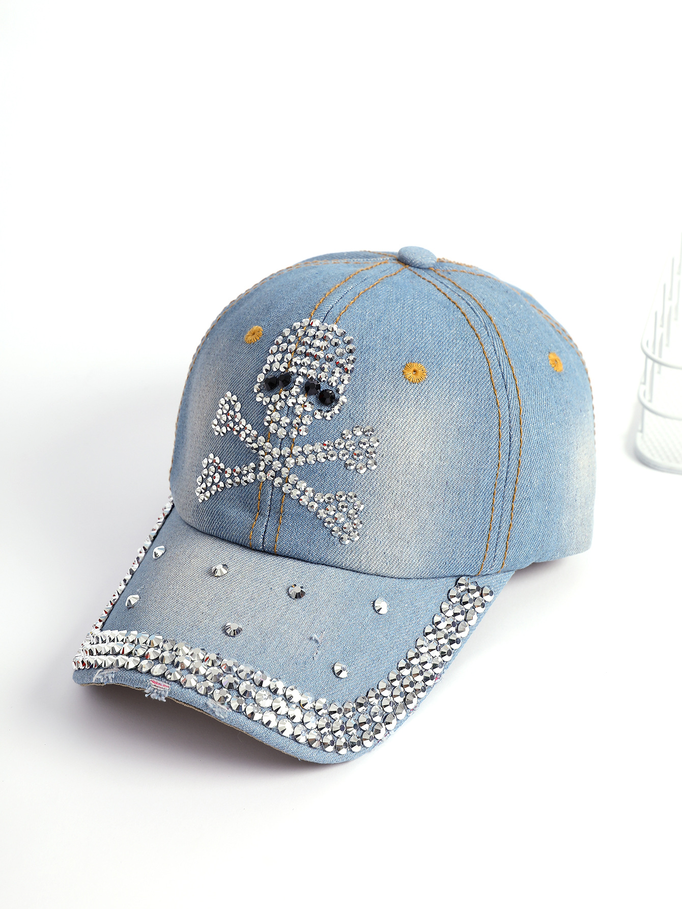 Verano nuevo sombrero de las mujeres de Corea del Sur diamante gorra de béisbol al aire libre sombrero de mezclilla
