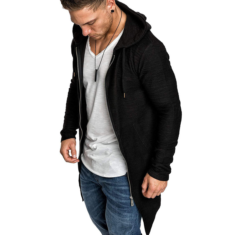 Herrenbekleidung Kapuzenpullover Herren Strickjacke Reißverschluss Jugendjacke_voghion.com