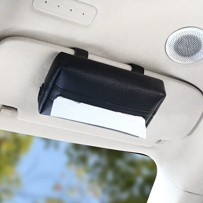 Magnetic Car Tissue Box, High-end Car tissue box/set - black-clip-style