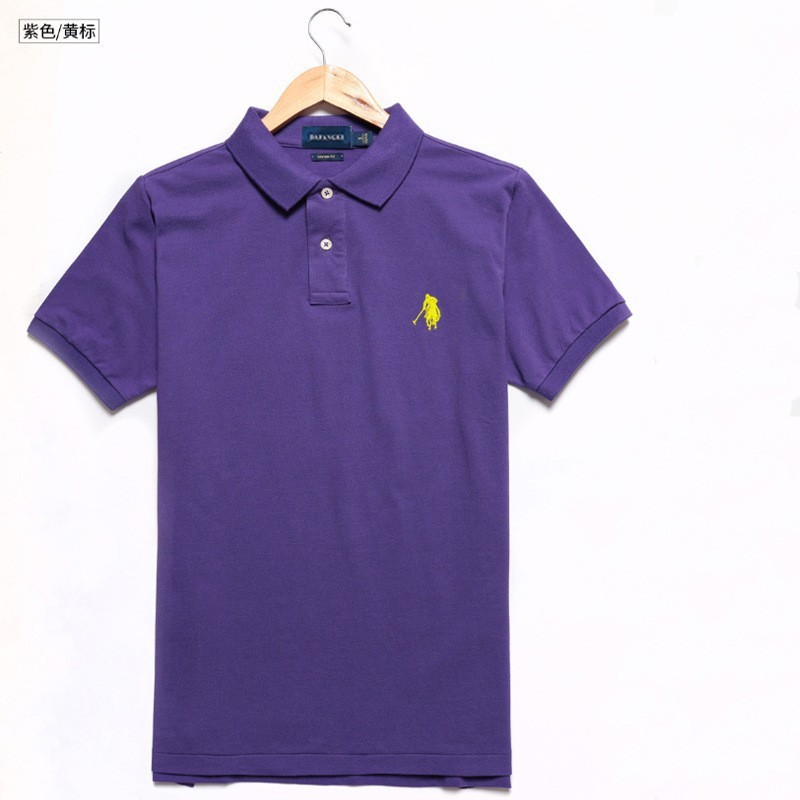 小马标男式翻领刺绣纯色纯棉大码宽松短袖t恤外贸经典爆款POLO衫|undefined