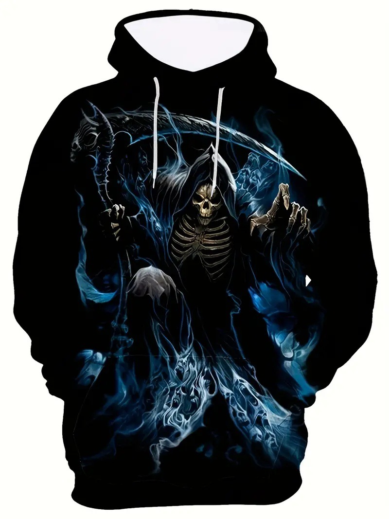 Men's 3d Digital Printed Diablo Hoodie Long Sleeve Pullover Top_voghion.com