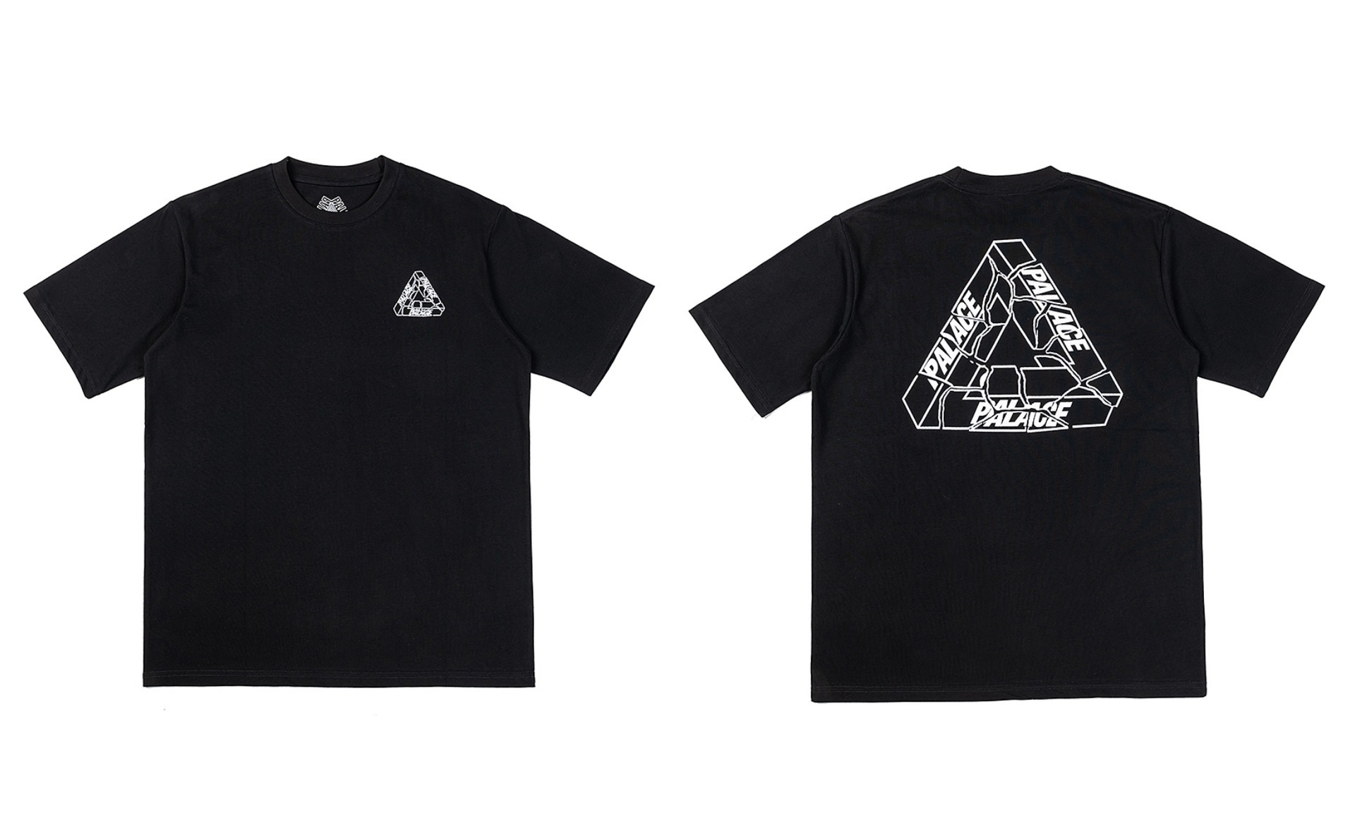 欧米のトレンドブランド「パレス」の三角形プリント入り男女兼用カジュアル純綿半袖Tシャツ、越境25新作、ゆったりシルエット