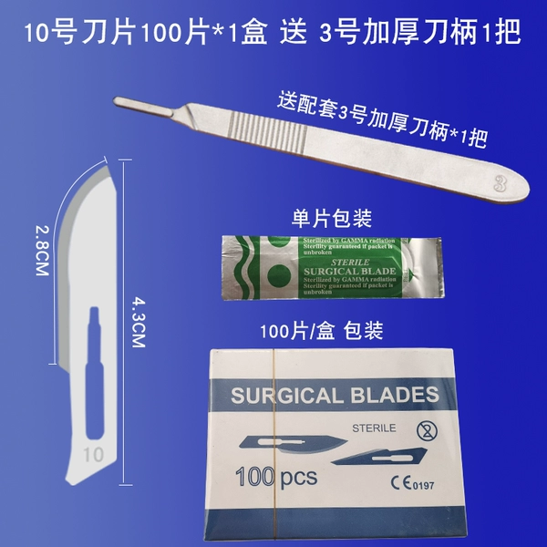 ໖ღஐ໖໖ღஐ໖໖ღஐ໖ No. 10 blade 100 pieces and 1 handle included