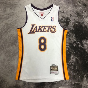 Mn Hot-Pressed Retro Jersey Sw Lakers 03/04 Season V Neck White No. 8 No. 24 Kobe Nba Jersey