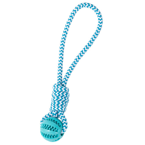 Dog Toys Interactive Tug Rope Chewable Teething Bite Rope Labrador Border Collie Golden Retriever French Bulldog Rope Knot Leak Food Ball 