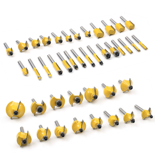 100-piece woodworking milling cutter set 1/4 handle bakelite milling and trimming machine blade tool slotting flower knife