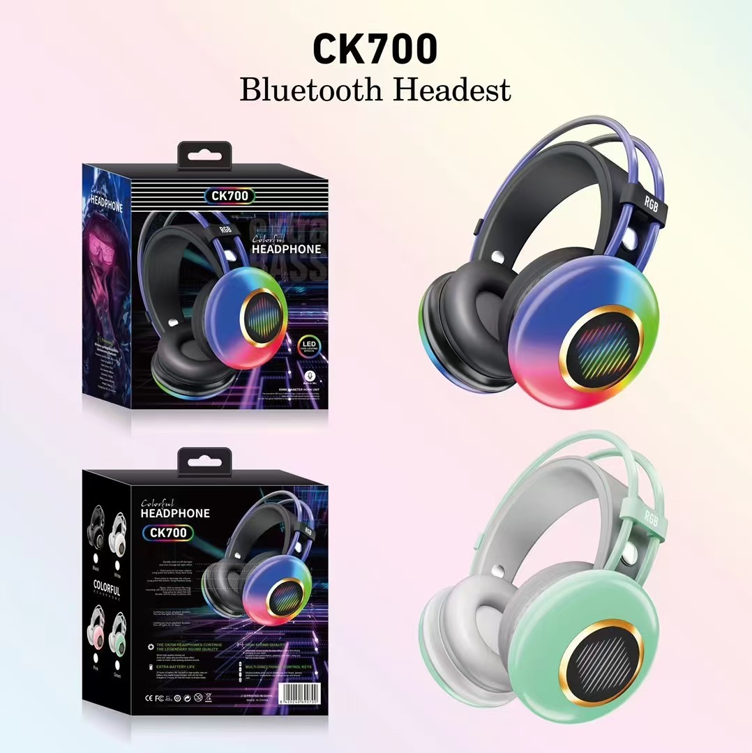 Neuer trendiger und modischer bunter Haarkopf mit RGB-Bluetooth und Plug-in-Funkkopfhörern CK700_voghion.com