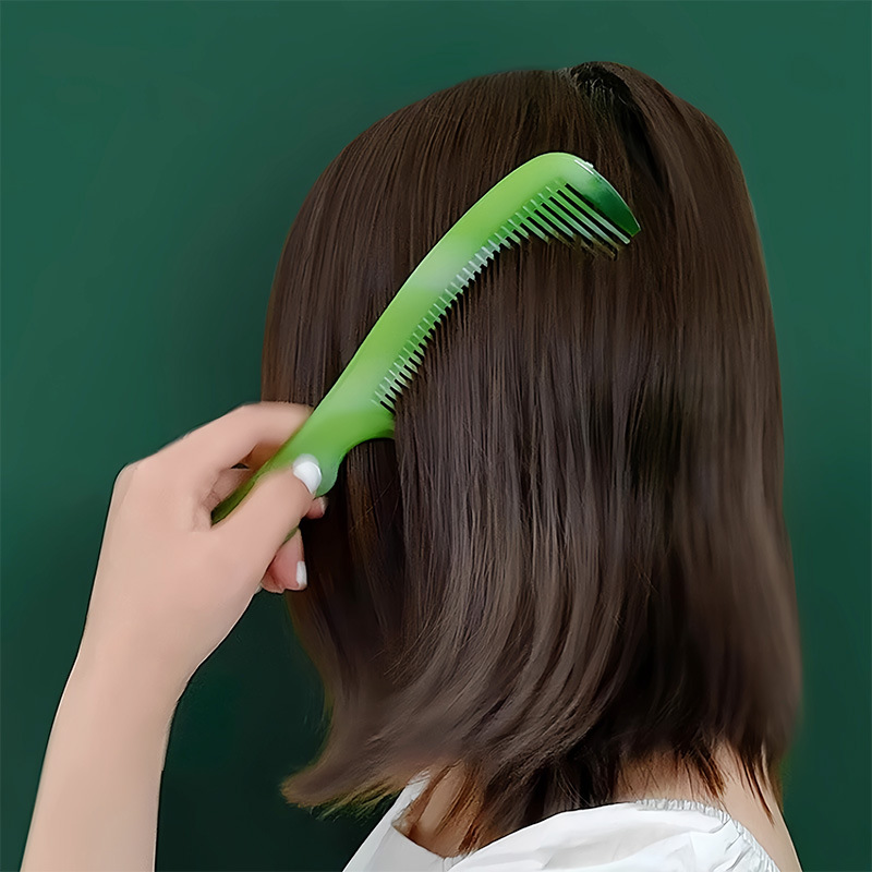 10 conjuntos de peines de tendones de toro caseros de maquillaje portátiles dientes grandes peines de cabello rizado de cabello largo portátil en cualquier momento