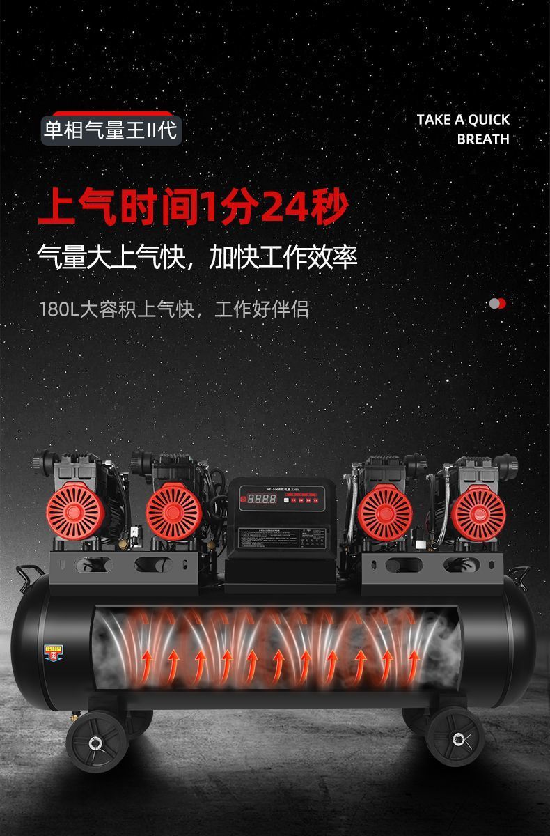Portable Real Stone Paint Air Pump Water-Filled Sand Spray Special Small Air Compressor 220V High Power High Pressure Air Pump