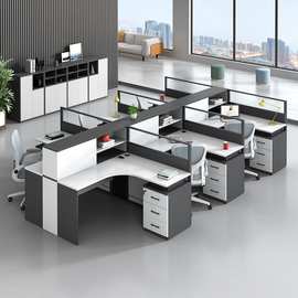 职员办公桌员工位单双4四6人位屏风卡座财务工作位办公室桌椅组合