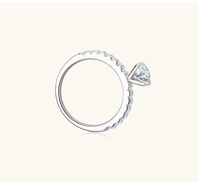 Daily Occasion 925 Sterling Silver Material 925 Sterling Silver Moissanite Round Rings
