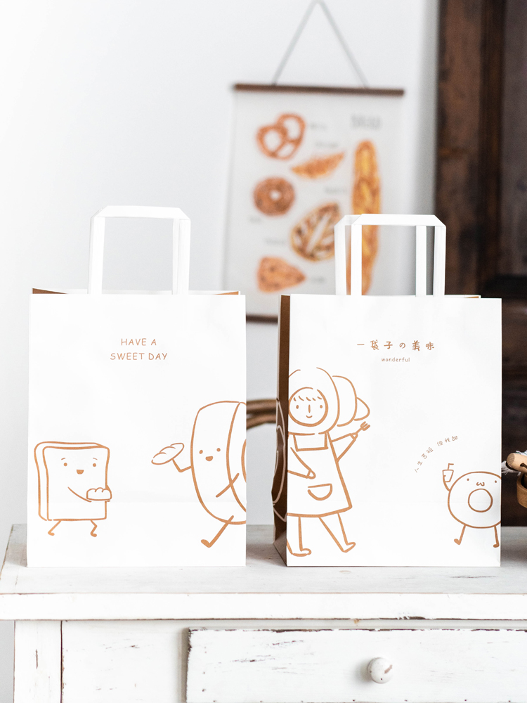 Tong Tong pan tostado japonés bolsas de mano para llevar dulces bolsas de embalaje pastel bebidas horneado bolsas personalizadas