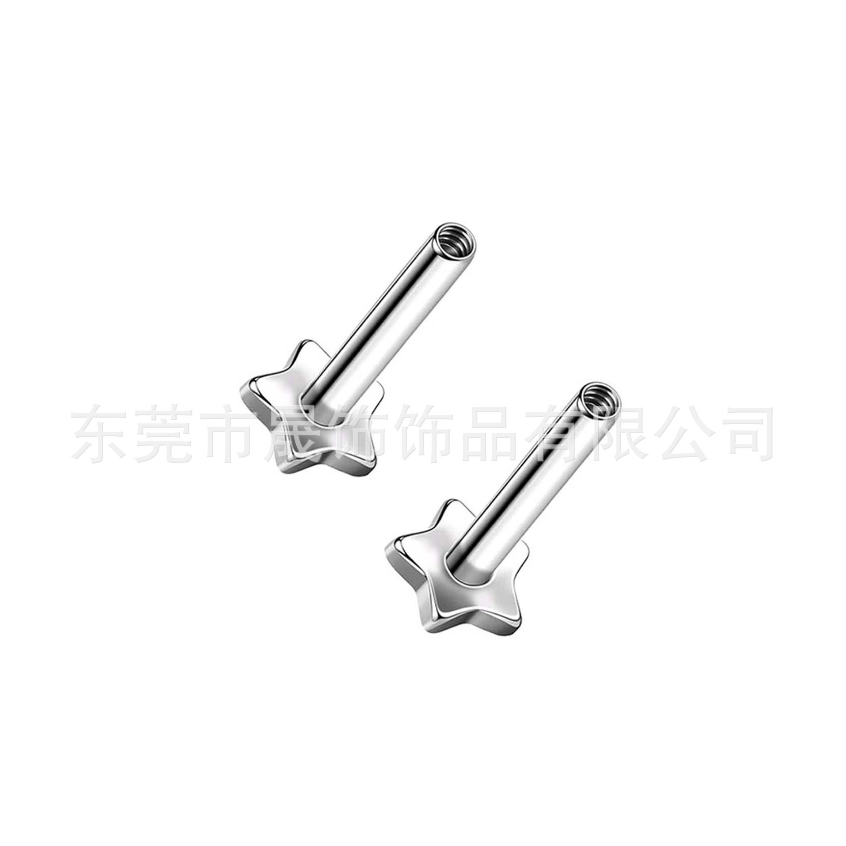 F136 Titanium Alloy Internal Thread 五角 Star 梅 Flower Heart Labret Stud Ear Stud G23 Piercing Jewelry 异 Flat Back Barbell