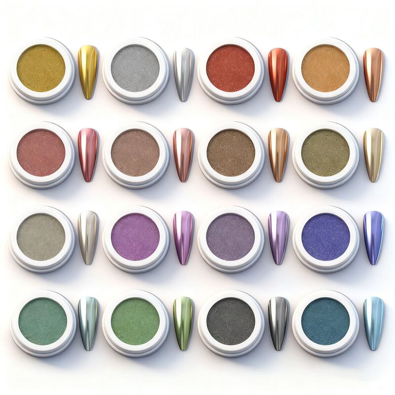 Upgraded Version of Manicure Magic Mirror Powder High-Gloss Metal Titanium Powder Electroplated Mirror Manicure Glitter Powder Non-Solid Manicure Jewelry