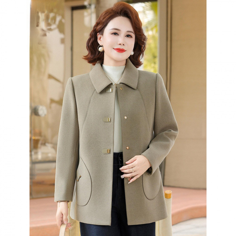 中老年女装妈妈春秋装呢子外套2026新款春装上衣洋气时尚气质衣服