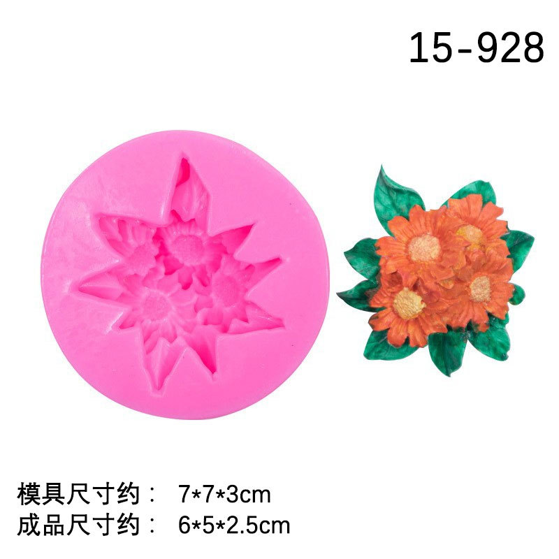 Girasol Rosa Clavel fondant cake molde de silicona DIY coche aromaterapia decoración colgante epoxi