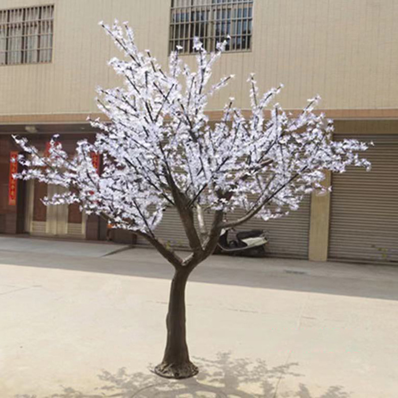 Simulación LED lámpara de árbol de cerezo red festival de luz roja decoración de césped lámpara de árbol de flor de durazno lámpara de modelado de lámpara de árbol luminoso Chen Mei