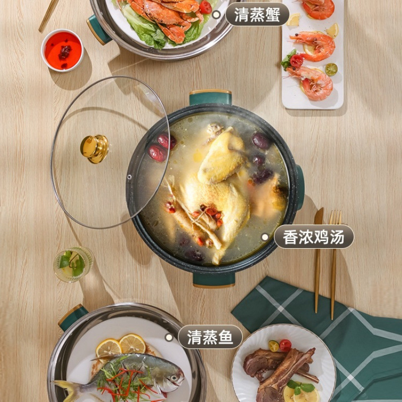 电蒸锅多功能家用大容量三层电蒸笼预约定时多层蒸馒头智能蒸煮锅|undefined