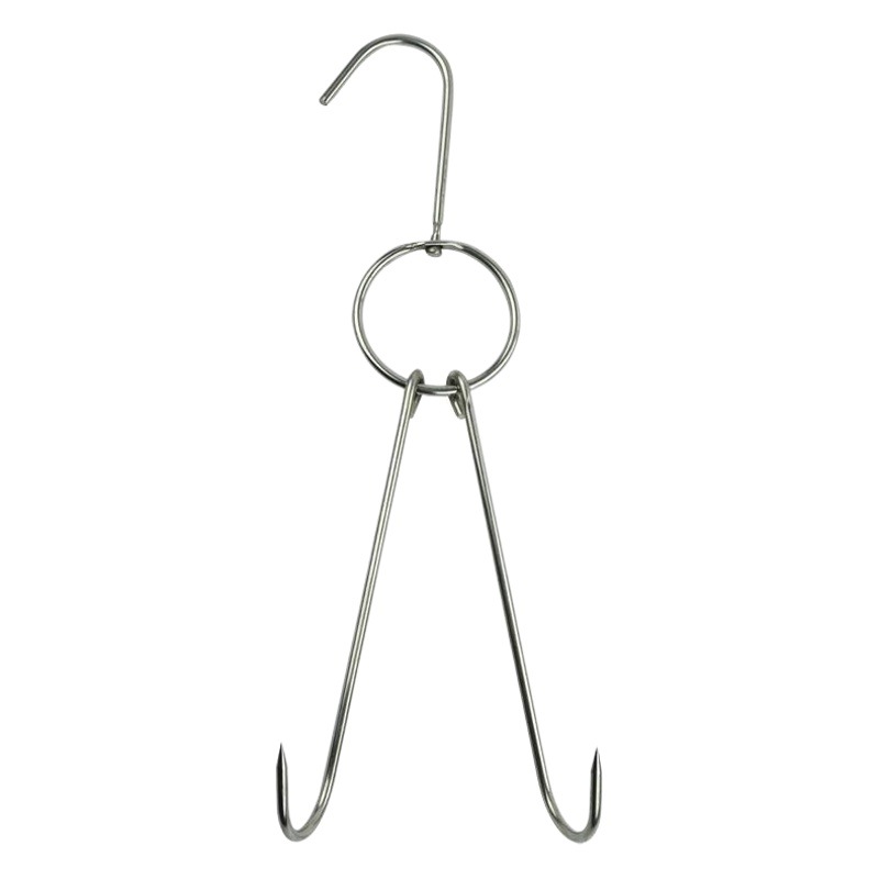 Spot stainless steel roast duck hook double hook roast wax ring roast chicken roast goose commercial beef hook pork hook 29cm
