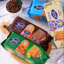 俄罗斯饼干进口老式酸奶黄油饼干多种口味240克老式酥脆早餐零食